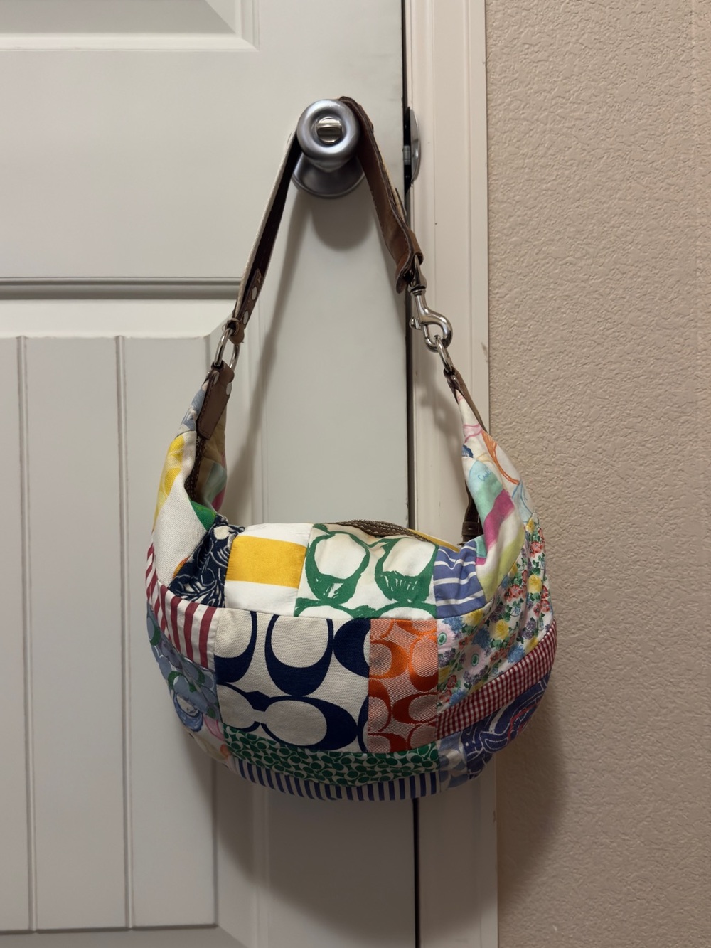Coach Y2K multicolored patchwork Hamptons hobo bag